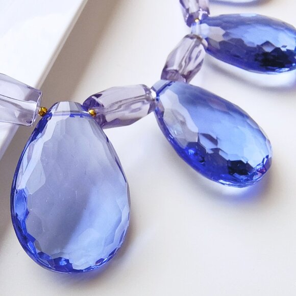 NWT J.CREW FACETED TEARDROP NECKLACE BLUE - Picture 5 of 16